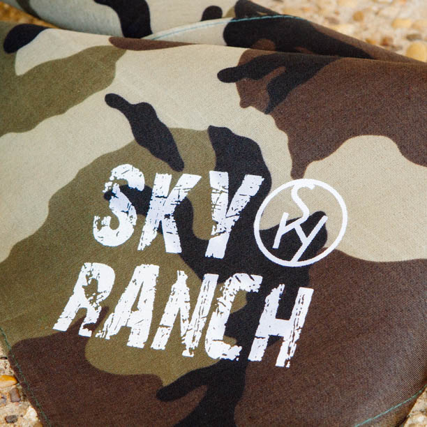 summer camp, camper packs bandana for sky ranch