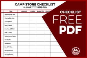 Free Camp Store Checklist (Are you ready for campers?)